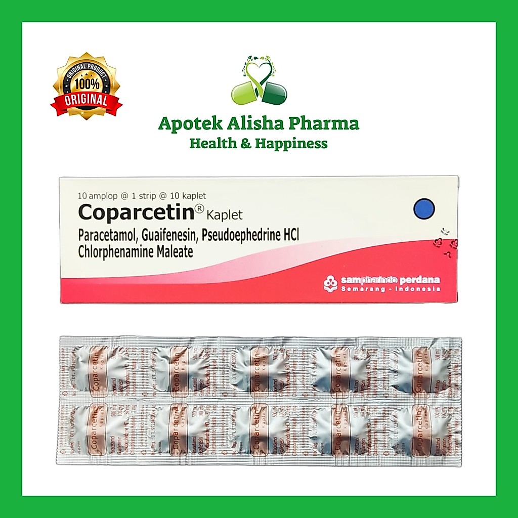 Coparcetin Kaplet Box isi 100 dan Strip isi 10 Tablet Coparsetin Obat Batuk Flu Pilek