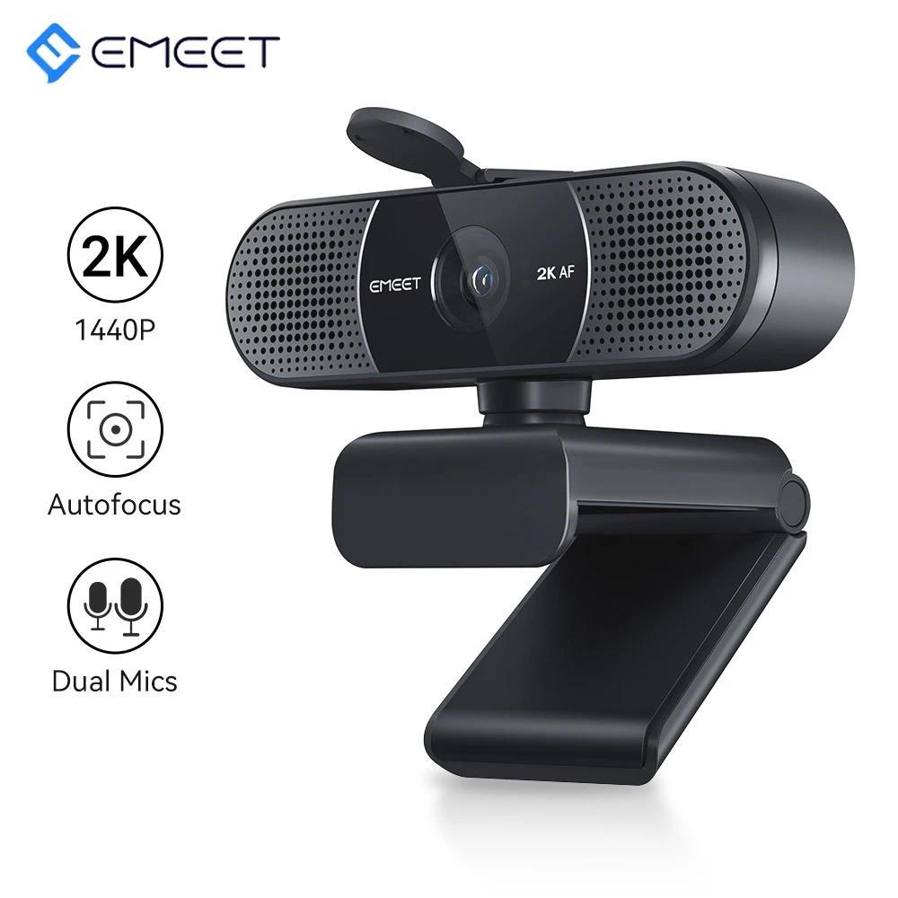 Webcam 2K Web Camera 1080P 60FPS Streaming Camera Autofocus EMEET C960 2K USB WebCam With Microphone
