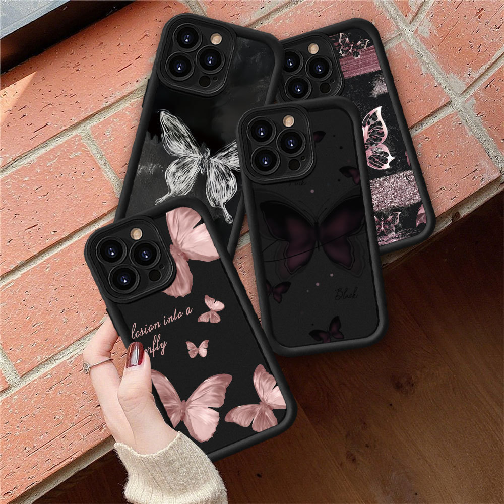 Casing hp Untuk OPPO A37 A37F A16K A16E A52 A92 A76 A96 Reno 5 8T Realme7 8 6 7pro 9i Black Phone Ca