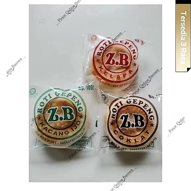 ROTI GEPENG ZB 10pcs (coklat,kacang ijo,kelapa)