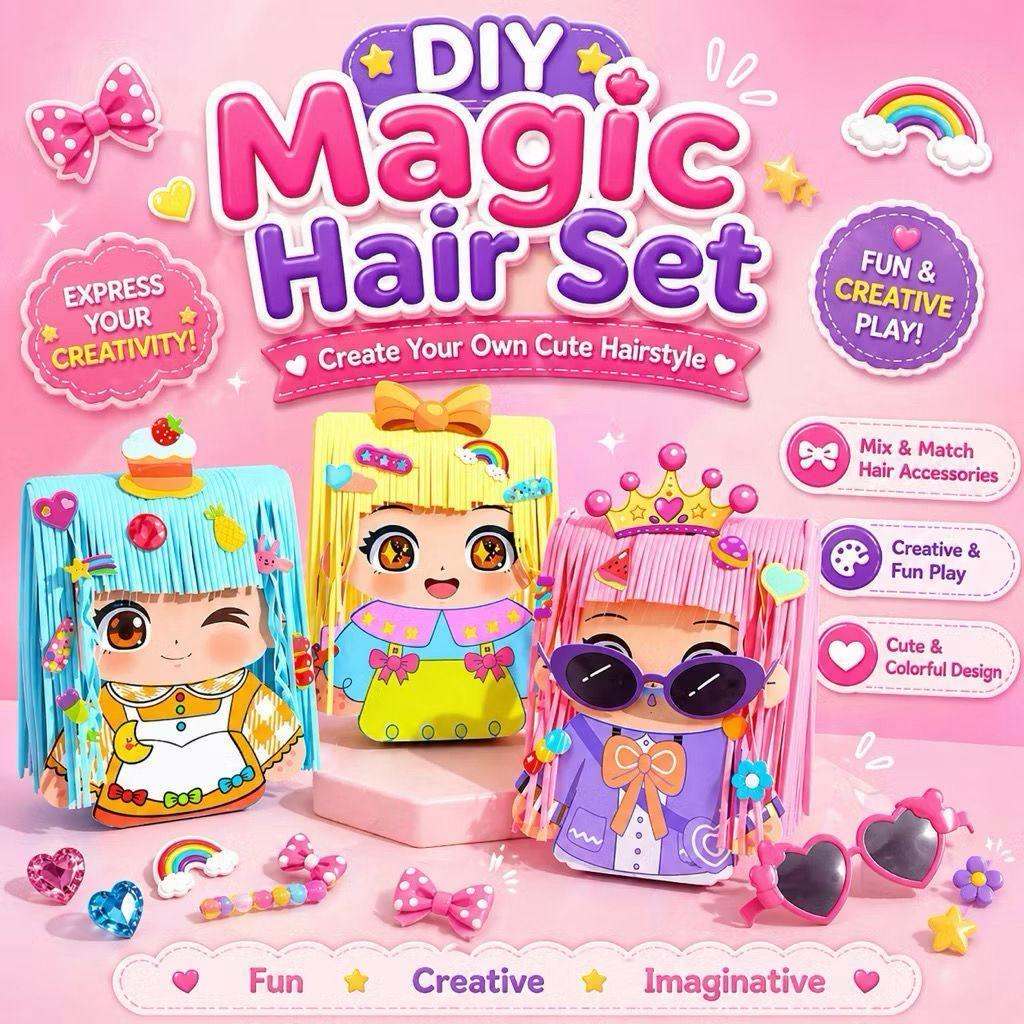 [MS] Mainan Sticker Anak Anak Kreatif DIY Sticker Rambut Unik