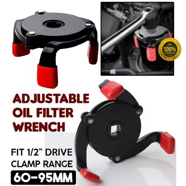 Dikirim Dalam 24 Jam COD Kunci Pembuka Filter Oli Mobil 3 Kaki 60-100mm Universal Oil Filter Wrench 