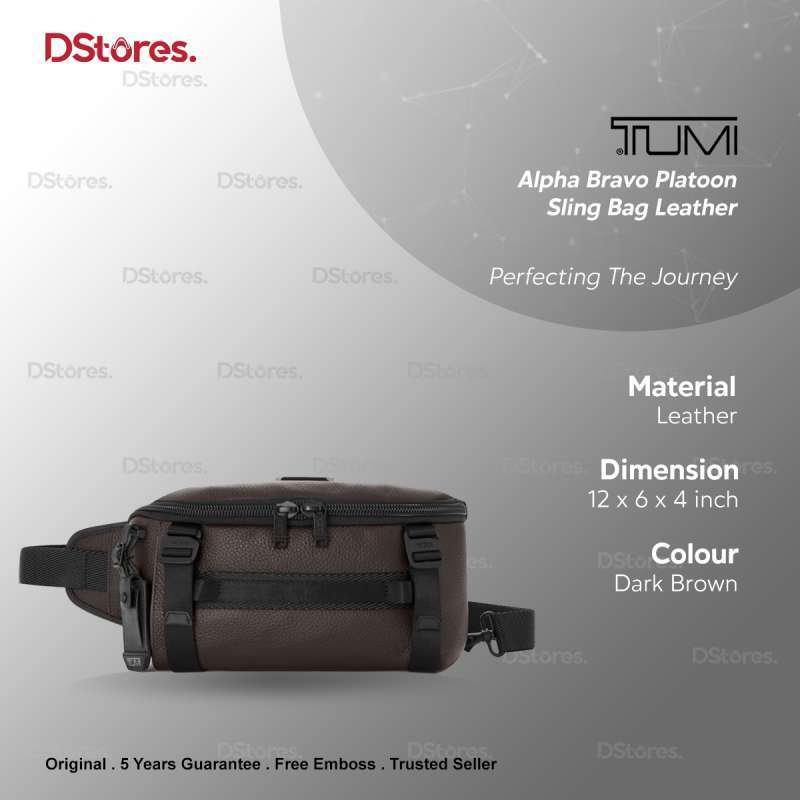 TUMI Alpha Bravo Platoon Sling Bag Leather - Dark Brown