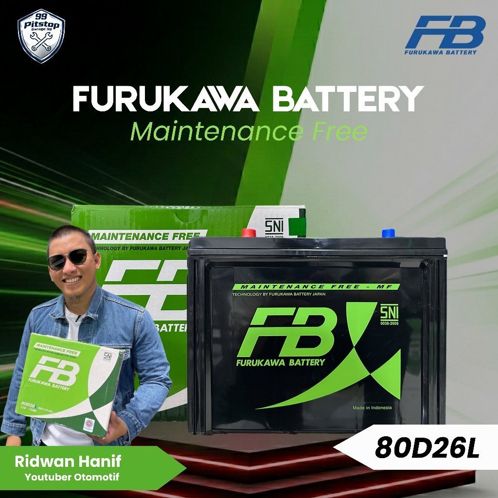 Furukawa Battery / FB Aki Mobil 80D26L - 12V / 70Ah Aki Kering