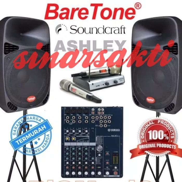MEGA SALE PAKET SOUND SYSTEM BARETONE & YAMAHA 15 INCH AKTIF INDOOR DAN OUTDOOR
