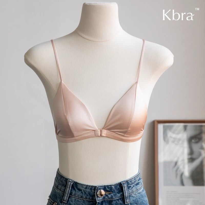 [Yunrouju] Pakaian dalam wanita bra tipis dada kecil cangkir segitiga bra seksi Perancis membuat
