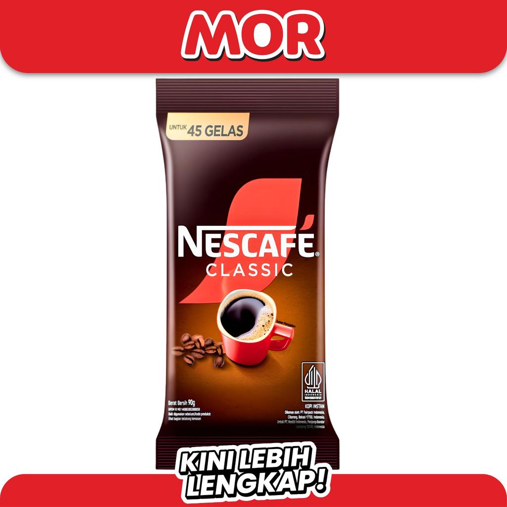 NESCAFE Classic Bag 90g Kopi Hitam Murni Instan Bubuk Robusta Soluble Coffee Tanpa Gula Minuman Hang