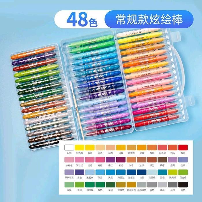 PROMO Silky Crayon Grasp Mata Besar / Sedang / Kecil 48 warna Crayonnya Para Juara - mata sedang