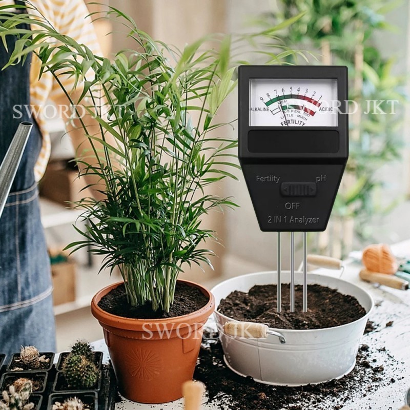 Soil PH Meter Tester 2 In 1 Alat Pengukur Tanah Soil Fertility Meter PH Tester Tanah Kebun Tanaman I