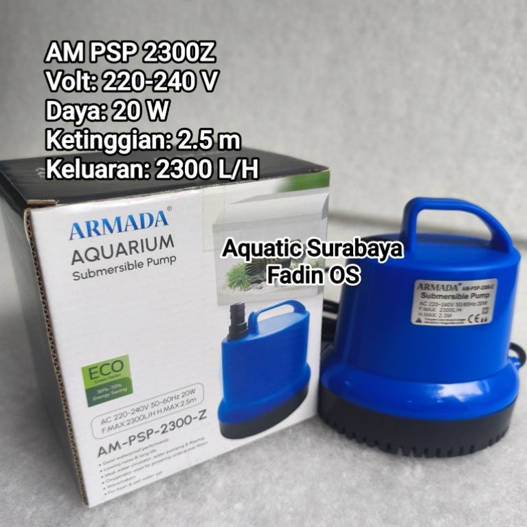 ARMADA PSP 2300 POMPA CELUP AQUARIUM MINI POMPA AIR MANCUR POMPA KURAS LOW WATT