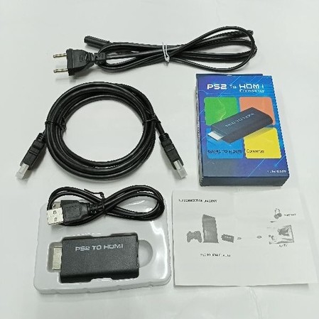NEW Converter Hdmi / Ps2 To HDMI / Kabel Ps2 Paket Converter PS HDMI + Kabel Power Ps2 + Kabel
