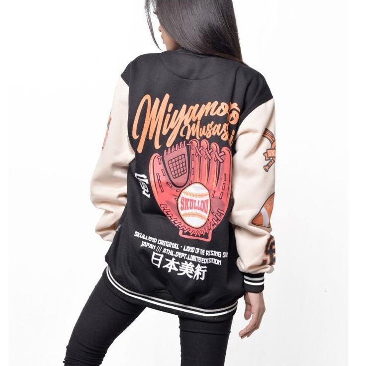 TERBARU SKULLEND Jaket Varsity Baseball Unisex Jacket Vintage Baseball Oversize Jumbo Original Skull