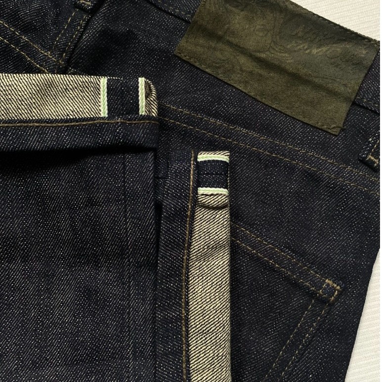 DENIM NAKED&FAMOUS 13oz GREEN TEA DYED SELVEDGE