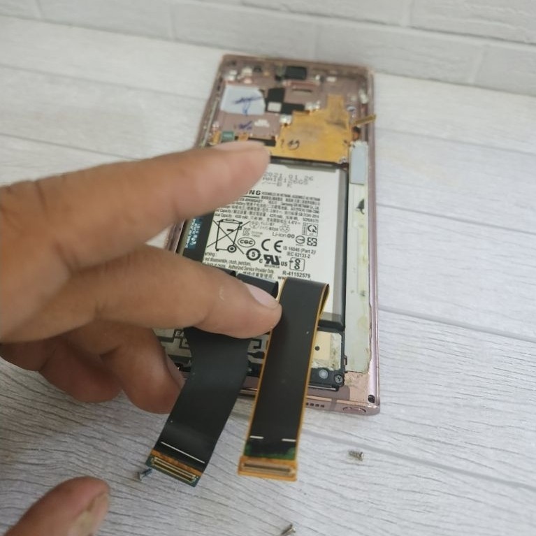 lcd samsung galaxy note 20 ultra original minus garis