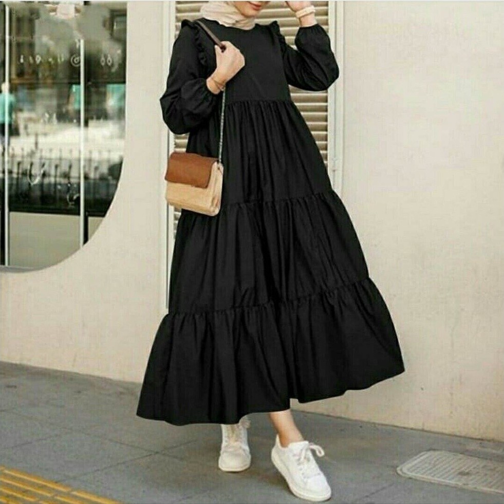 Promo MIDI DRESS OOTD HIJAB KEKINIAN/GAMIS DRESS WANITA TERBARU 2022/GAMIS POLOS/BAJU MUSLIM TERMURA