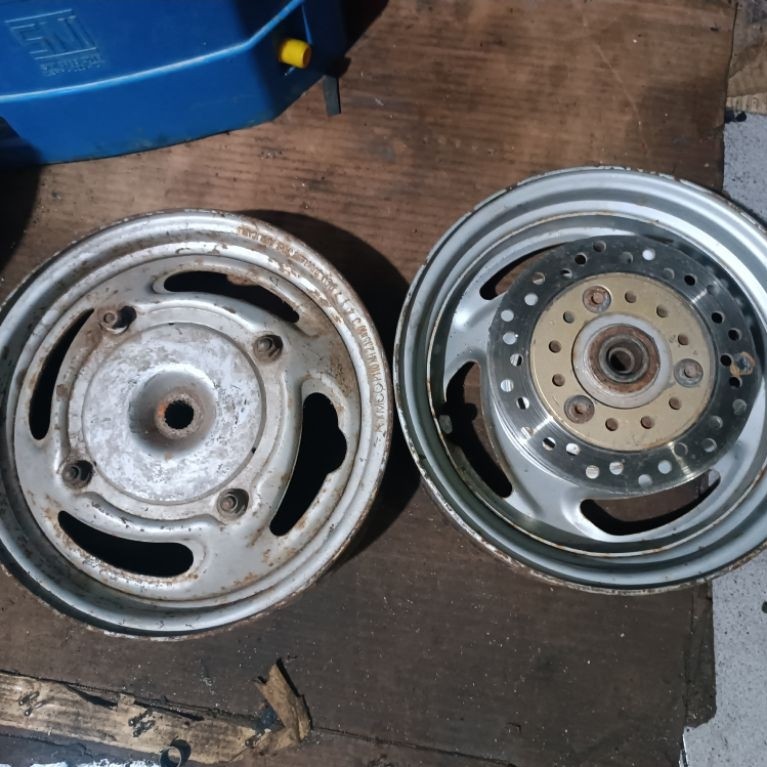velg set depan belakang kymco easy bahan besi ring10 original copotan