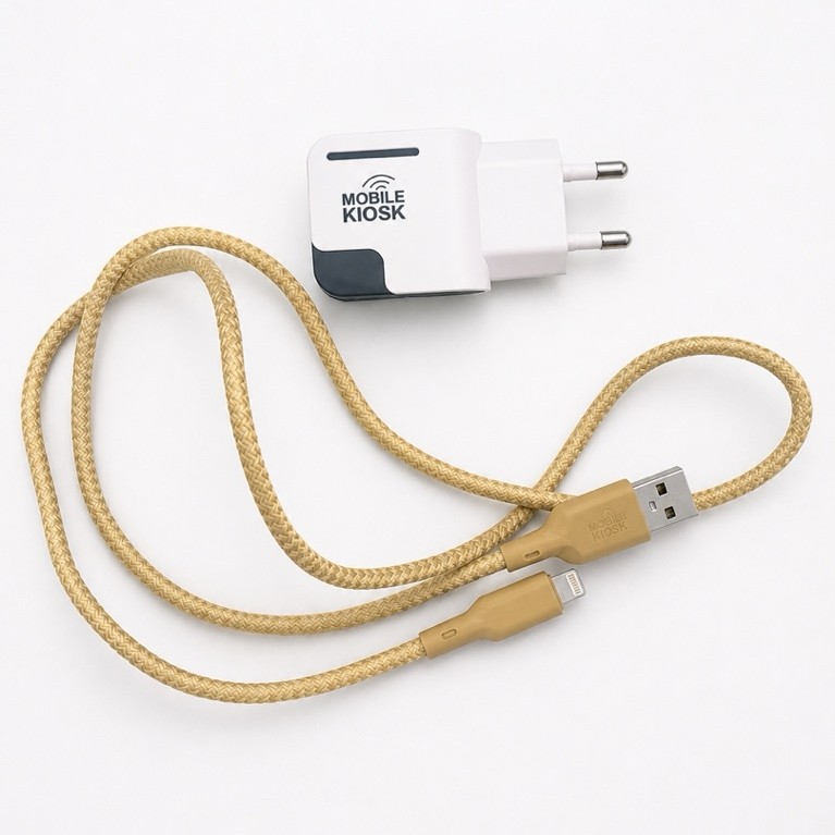 Charger Set Mobile Kiosk + Kabel Lightning Braided