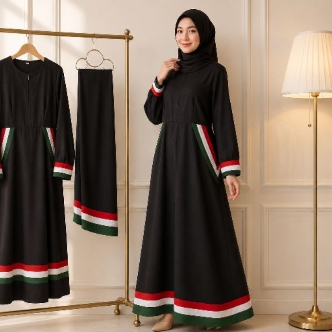 Baju palestina+jilbab palestina