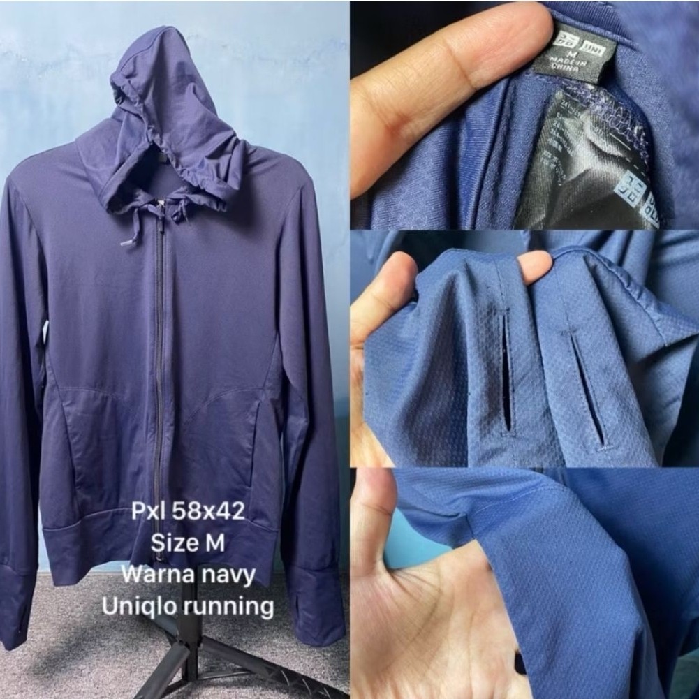 Jaket Hoodie Running Uniqlo