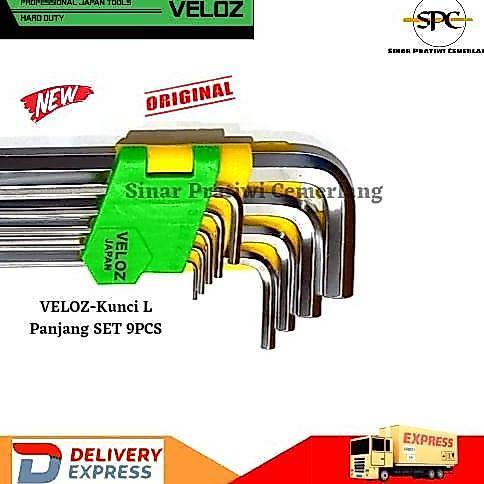 Set- Veloz- Kunci L Panjang Veloz - 1 Set 9 Pcs Flat New