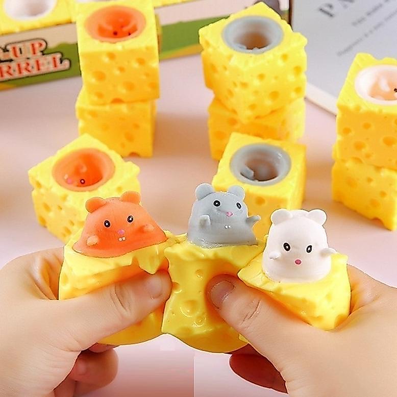 Berkualitas Mainan Pop It Squishy Karet Silikon Keju Tikus / Mainan Squishy Tikus Keju Karet Silikon