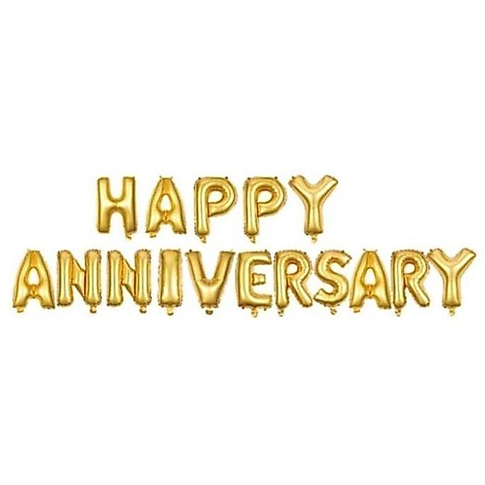 Balon paket HAPPY ANNIVERSARY tulisan HAPPY ANNIVERSARY