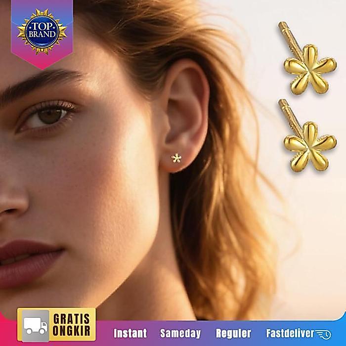Anting Wanita Titanium Cute Anting Titanium Fashion Korea Simple Anting Pola Bunga Kecil Original