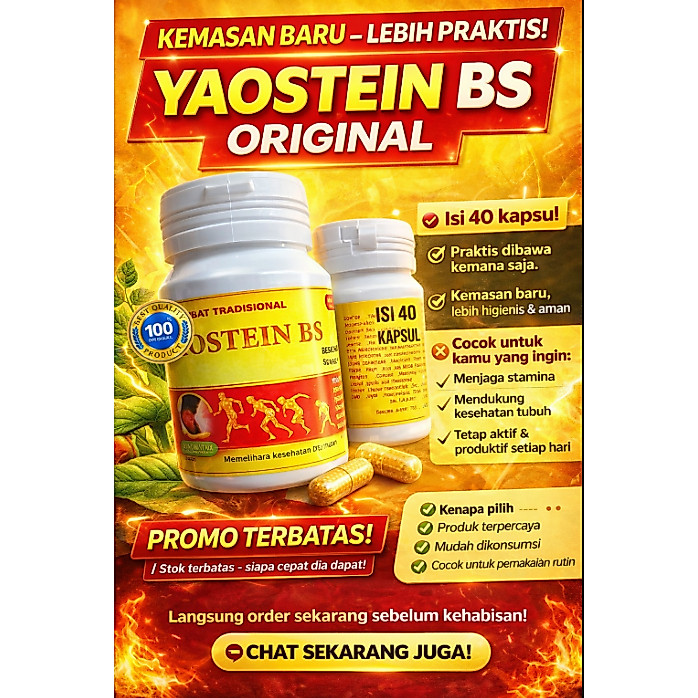 YAOSTEIN BS Original Kemasan Baru Isi 40 Kapsul Suplemen Herbal Praktis Dibawa
