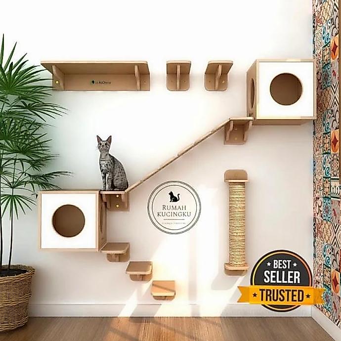 sudirimankalijaga - playground kucing dinding/playground kucing set/kandang kucing/box kucing/garuka