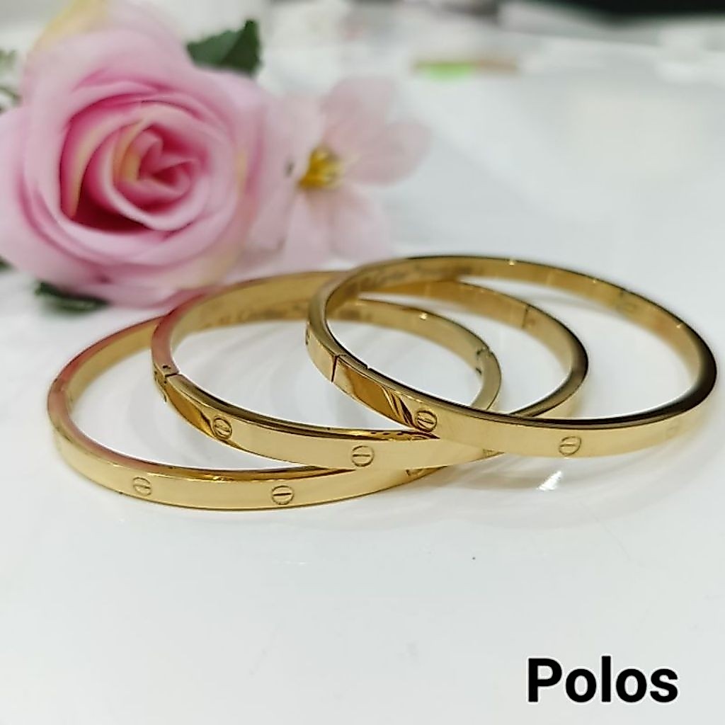 Gelang Titanium Steel Fashion Wanita Bangle 4mm Slim