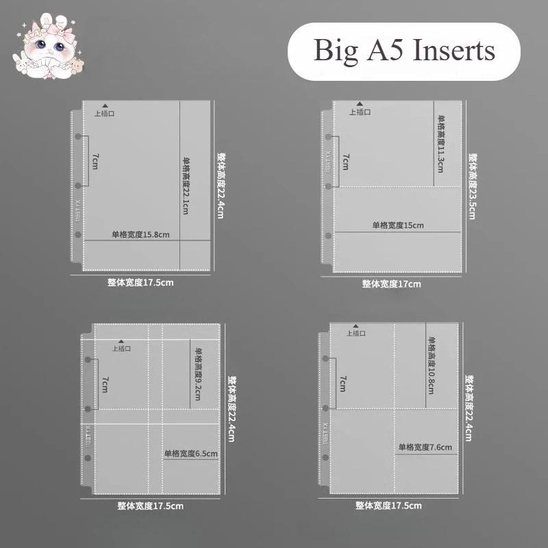 MEET YX 10pcs Big A5 Binder Loose-leaf Sleeve Acid-Free Photo Card Protector Sheets Refill Page for 