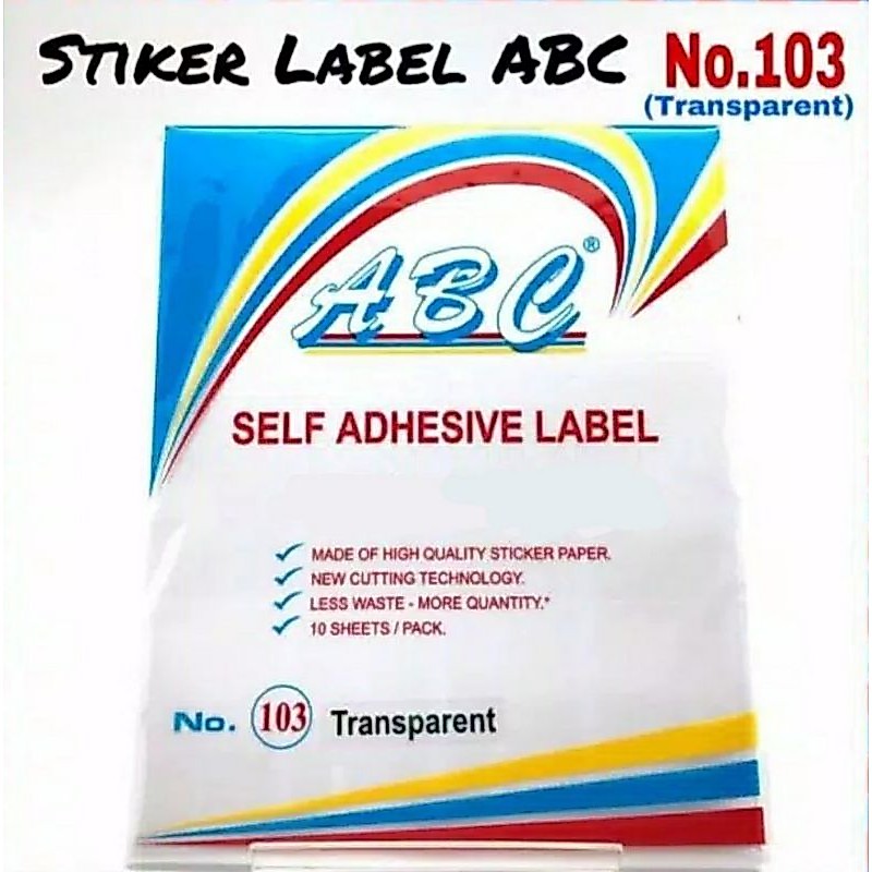 Label undangan/ label nama 103/ 121 transparan ABC