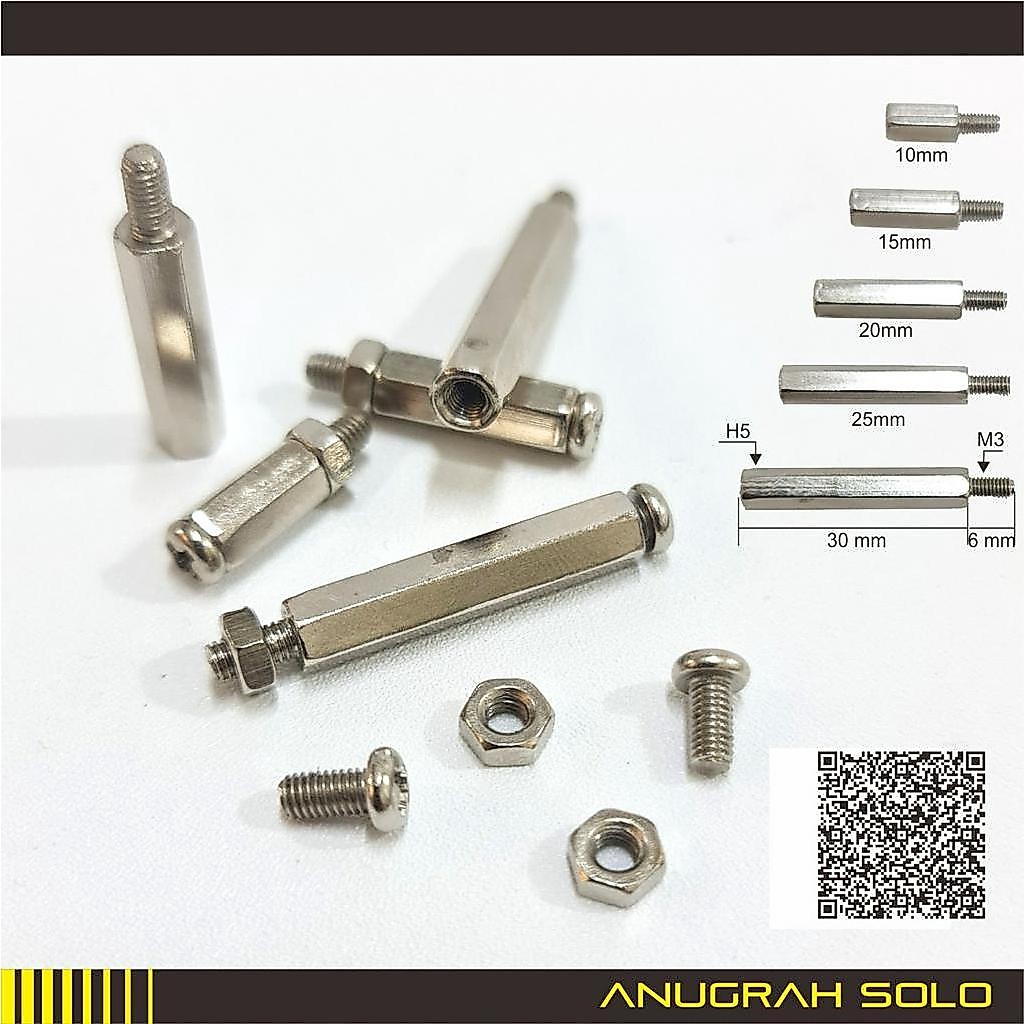 SPACER PCB BAUT DUDUKAN PCB 1CM 2CM 3CM HEXAGONAL COLUMN