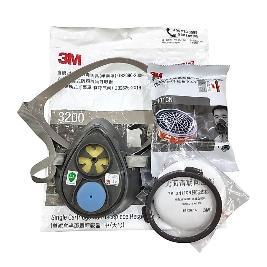 Masker 3M 3200 Respirator + Cartridge 3301CN + Filter 3N11CN