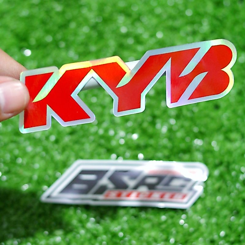 sticker kyb merah hologram / sticker premium kyb