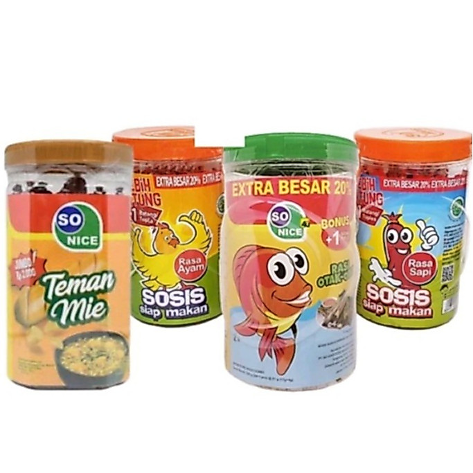 ( Diskon 20% ) SOSIS SO NICE SOSIS SONICE RASA SAPI RASA AYAM TEMAN MIE OTAK OTAK SOSIS JUMBO SIAP M