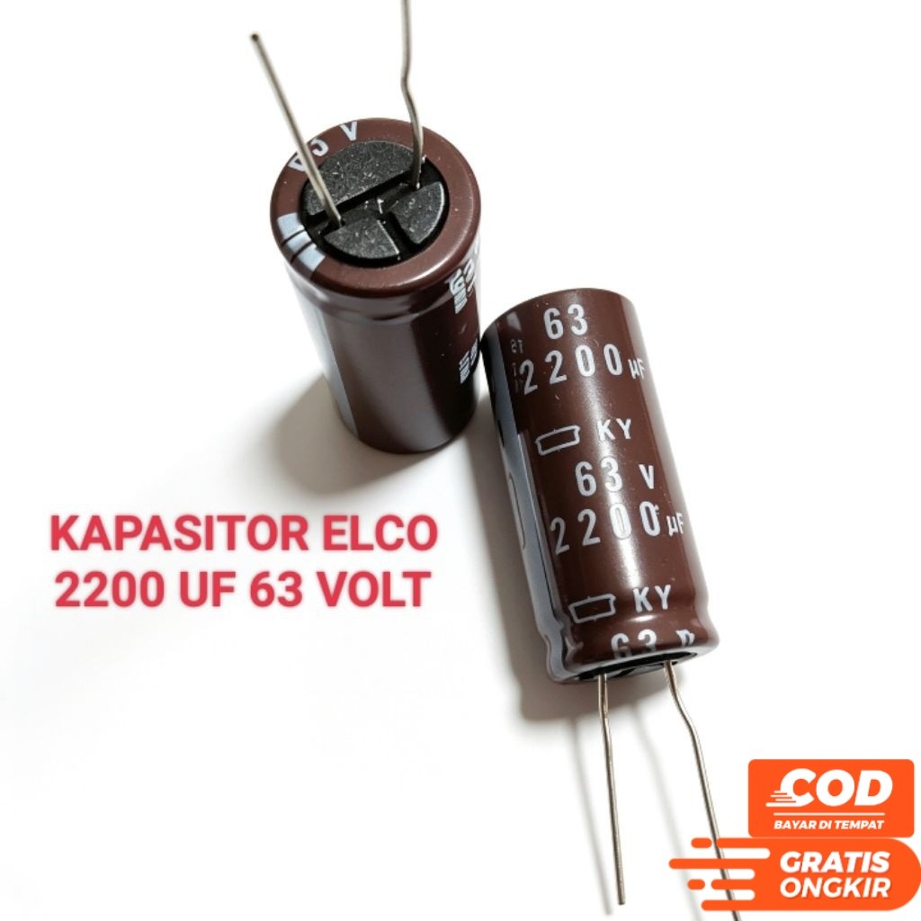KAPASITOR ELCO 2200UF 63V ELKO 2200 UF 63 VOLT