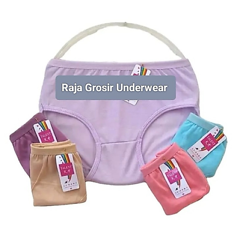 Paket ( Isi 6 Pcs ) Celana Dalam Wanita Dewasa Multiwarna Karet Premium Bahan Katun / CD Talent,Miri