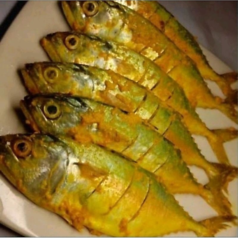 Ikan kembung Bumbu Kuning marinasi
