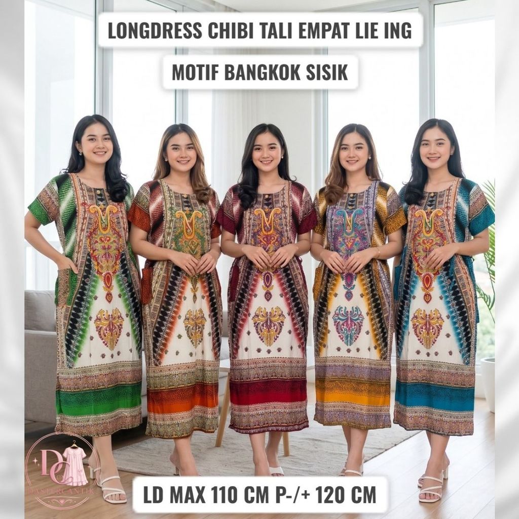DASTER LIE ING LONGDRESS CHIBI TALI 4 MOTIF BANGKOK SISIK LD MAKSIMAL 110 CM
