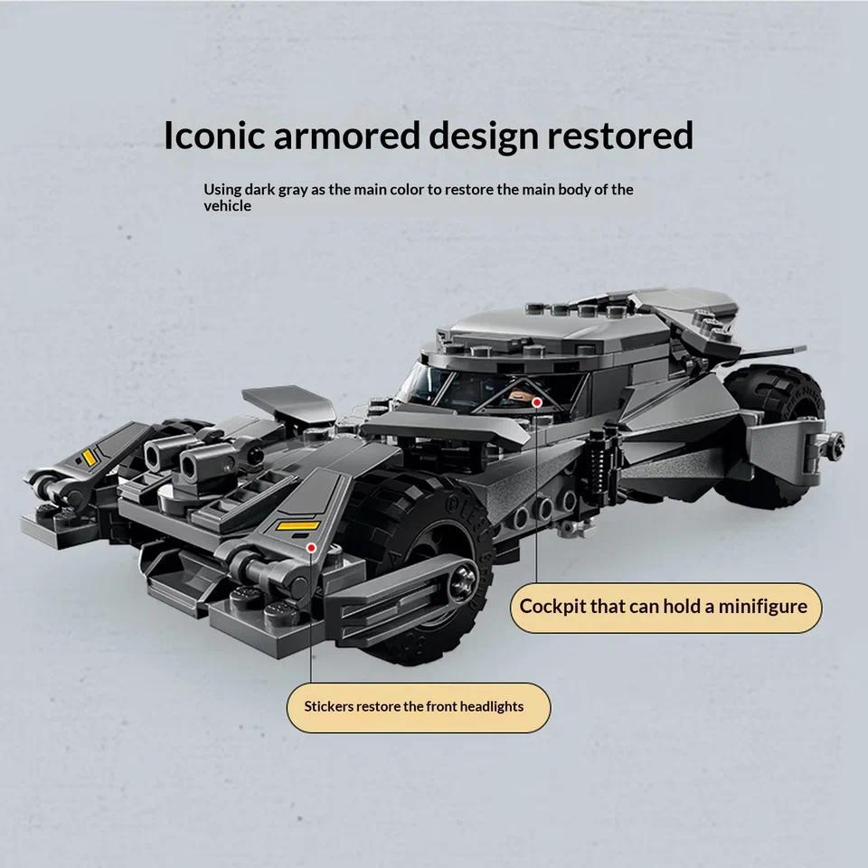 LEGO 76331 Batman V Superman Batmobile Building Set With Armored Batman Minifigure For Boys Girls 9+