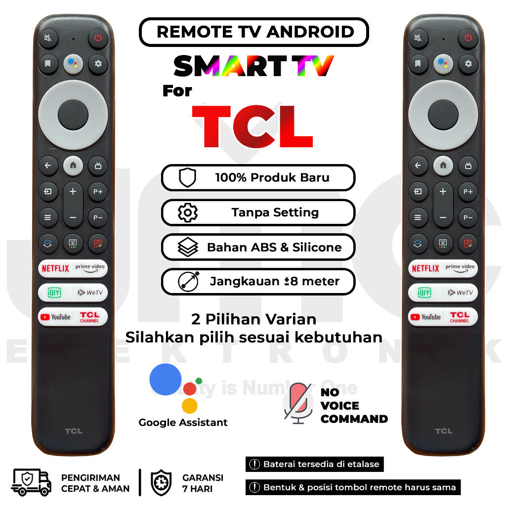 Remote Remot TV TCL Smart Android TV LED Non Voice / With Voice