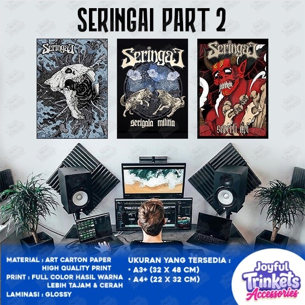 (Part 2) Poster Band SERINGAI - Poster Dinding Aesthetic - Poster Band Metal Rock A3 A4 - Dekorasi K