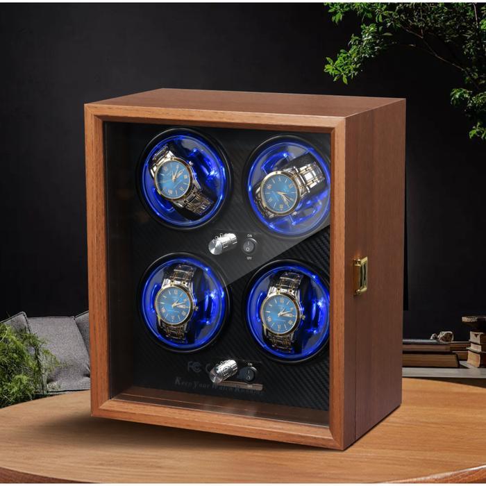 READY Watch Winder Walnut Wood Pemutar Jam Tangan Otomatis - 4