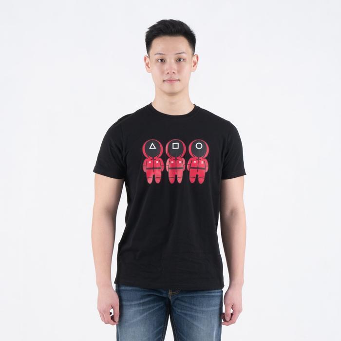 Benhill T-shirt Pria Grafis Katun 30s Combed Pendek Black A473-39268 Baju Kaos Nyaman - L