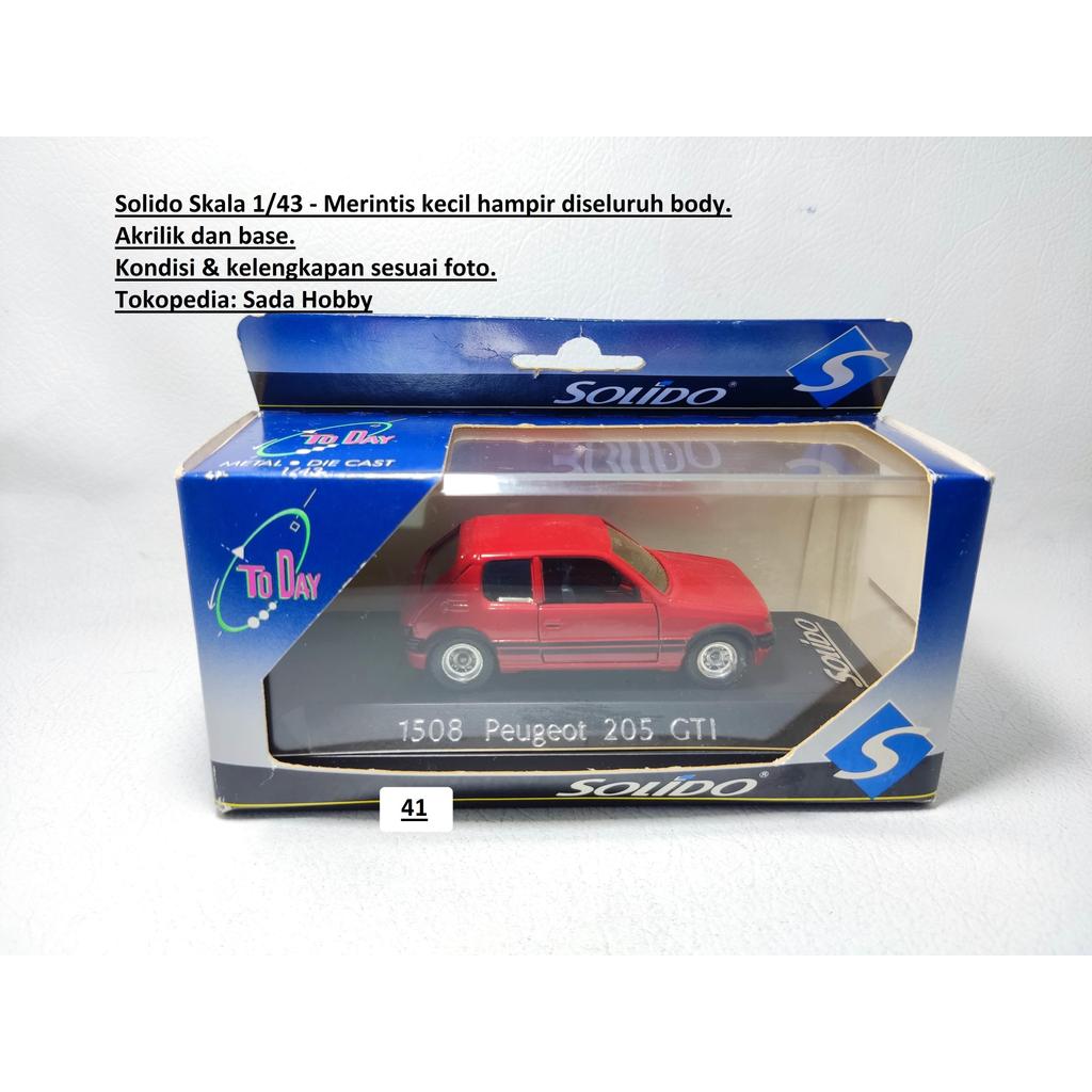Vintage Diecast Solido 1/43 Peugeot 205 GTI Red France