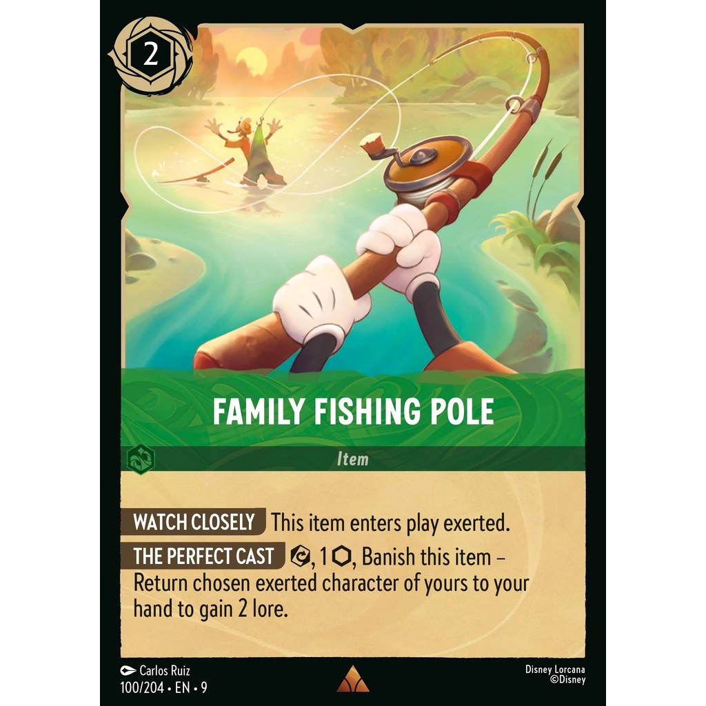 Family Fishing Pole 009 100 Rare Disney Lorcana