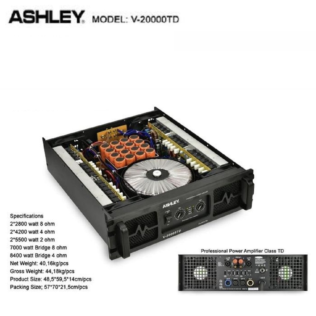 POWER AMPLIFIER ASHLEY V20000TD V 20000TD ORIGINAL
