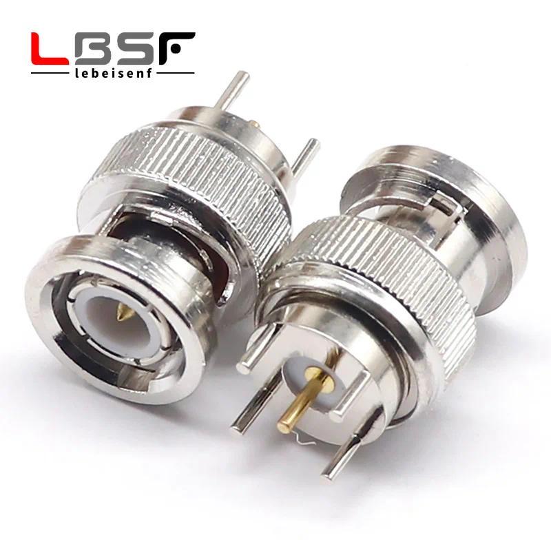 Konektor BNC kepala pengelasan PCB pelat pengelasan BNC konektor BNC male empat kaki BNC-KE male col
