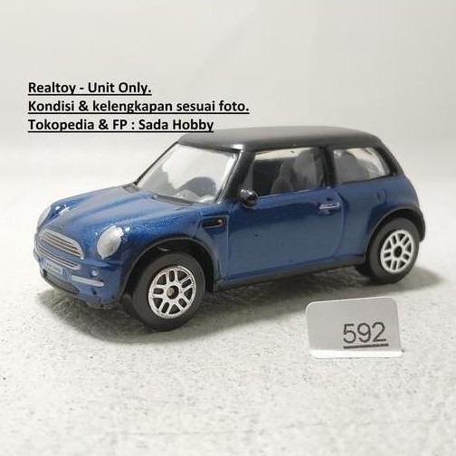 DIECAST REALTOY BMW NEW MINI COOPER BIRU UNIT ONLY CADATOYS